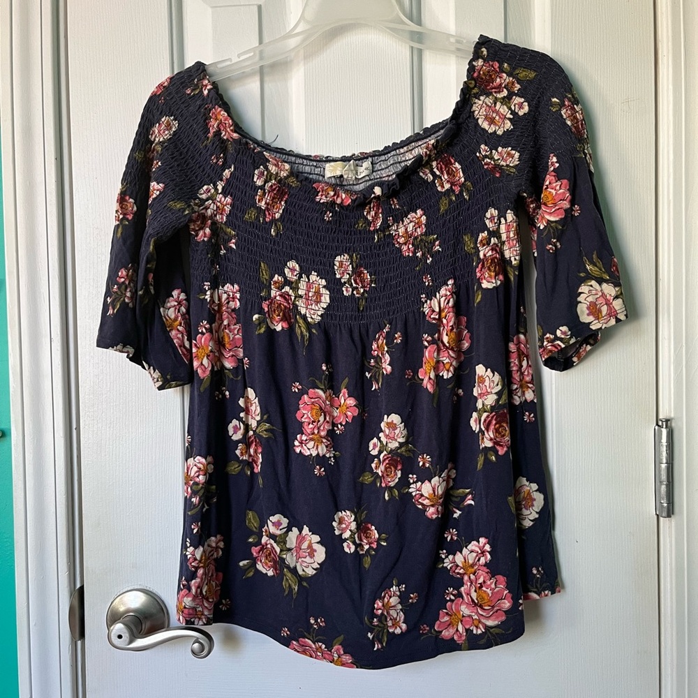 Woman’s floral blouse